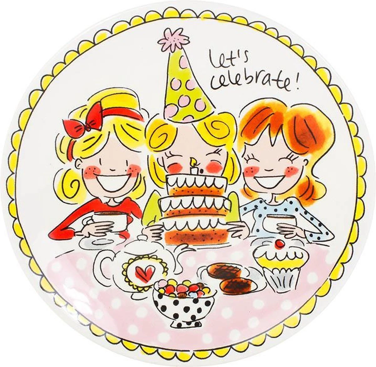 Blond Amsterdam Gebaksbord - Set - Girls/Pink Stripe 5 Blond Amsterdam Gebaksbord - Set - Girls/Pink Stripe - Afbeelding 5