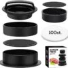 NP Goods - Hamburgerpers 3 In 1 Inclusief 100 Vellen Wax Papier - Hamburger Pers - Burger Press - BBQ Accessoires - Hamburgermaker - Kookgerei