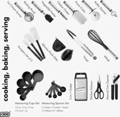 Kookgerei Set - Zwart - 42-delig - Keukengerei -Kookgerei Koning Verkoop 1200x1172 6