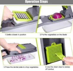 Merkloos Groentesnijder | Multifunctionele Groentesnijder | Handmatige Groentesnijder | Snijder | Vegetable Cutter | Fruit Snijder | Mandoline | Snijmachine | Keukengerei | Kookgerei -Kookgerei Koning Verkoop 1200x1173 11