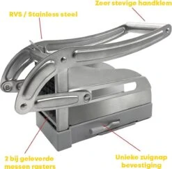 Yugn DeLux Frietsnijder - Roestvrijstaal - Zilver - Incl. Schiller -Kookgerei Koning Verkoop 1200x1175 6