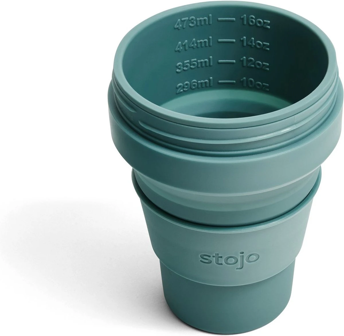 Stojo - Biggie Cup - 470 Ml - Herbruikbaar - Opvouwbaar - Groen 4 Stojo - Biggie Cup - 470 Ml - Herbruikbaar - Opvouwbaar - Groen - Afbeelding 4