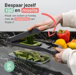 Triple J® Multi Functionele Mandoline Keukensnijder - Groentesnijder - Keukenmachine - Snijmachine - Rasp - Keuken Accessoires 17 Triple J® Multi Functionele Mandoline Keukensnijder - Groentesnijder - Keukenmachine - Snijmachine - Rasp - Keuken Accessoires -Kookgerei Koning Verkoop 1200x1176 13