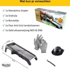 Mandoline - Vlijmscherp - Keukensnijder – Groentesnijder – Incl. Anti Snij Handschoenen En Snij Hulp - Qwality 15 Mandoline - Vlijmscherp - Keukensnijder – Groentesnijder – Incl. Anti Snij Handschoenen En Snij Hulp - Qwality -Kookgerei Koning Verkoop 1200x1177 19