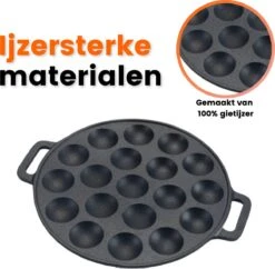 Poffertjespan - Gietijzer - Ø 24 Cm - Poffertjesmaker - 19 Poffertjes - Poffertjespan Inductie 10 Poffertjespan - Gietijzer - Ø 24 Cm - Poffertjesmaker - 19 Poffertjes - Poffertjespan Inductie -Kookgerei Koning Verkoop 1200x1177 33