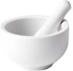 Svenska Living Vijzel Met Stamper - Wit - Keramiek - D8 Cm