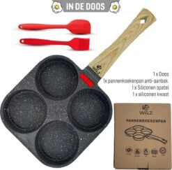 W&Z® Pannenkoekenpan Inductie - Pancake Pan - Omeletpan - Omeletmaker -Eierpan- Anti Aanbak - 4 Vakjes -Kookgerei Koning Verkoop 1200x1179 13