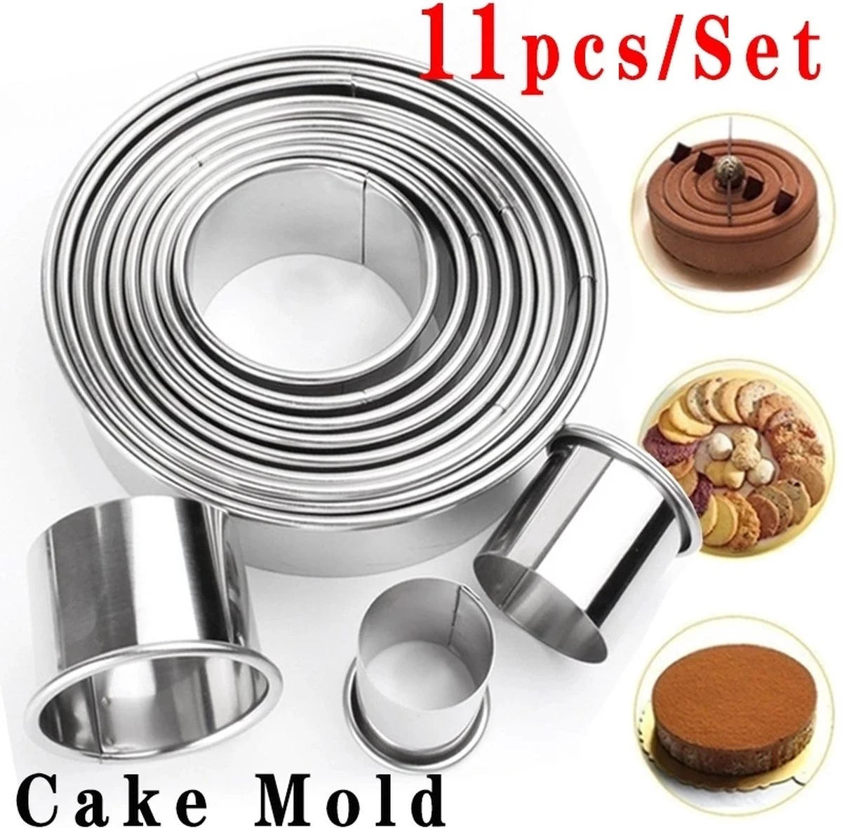 Merkloos Fastsurfe - Kookringen - 11 Stuks Set - Rvs - Ronde Cookie - Biscuit Snijders - Cirkel - Gebak Snijders - Metalen - Bakken Cirkel - Ring Mallen Voor Keuken 1 Merkloos Fastsurfe - Kookringen - 11 Stuks Set - Rvs - Ronde Cookie - Biscuit Snijders - Cirkel - Gebak Snijders - Metalen - Bakken Cirkel - Ring Mallen Voor Keuken