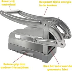 Yugn DeLux Frietsnijder - Roestvrijstaal - Zilver - Incl. Schiller -Kookgerei Koning Verkoop 1200x1180 7