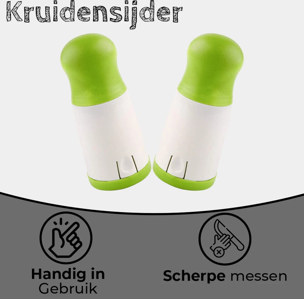 Proudproducts - Kruidenmolen - Kruidensnijder - Keukenmolen - Ideaal Voor Het Kruiden Snijden - Keukengerei - Groen/Wit - Kunststof 4 Proudproducts - Kruidenmolen - Kruidensnijder - Keukenmolen - Ideaal Voor Het Kruiden Snijden - Keukengerei - Groen/Wit - Kunststof - Afbeelding 4