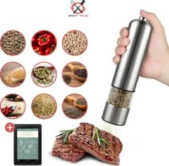 Kitchen Deluxe® Elektrische Zout- En Pepermolen Set – Inclusief Kookboek – Pepermolen - Peper En Zoutmolen Set- Verstelbare Maalgraad - Zeezout én Kruidenmixes -Kookgerei Koning Verkoop 1200x1181 14
