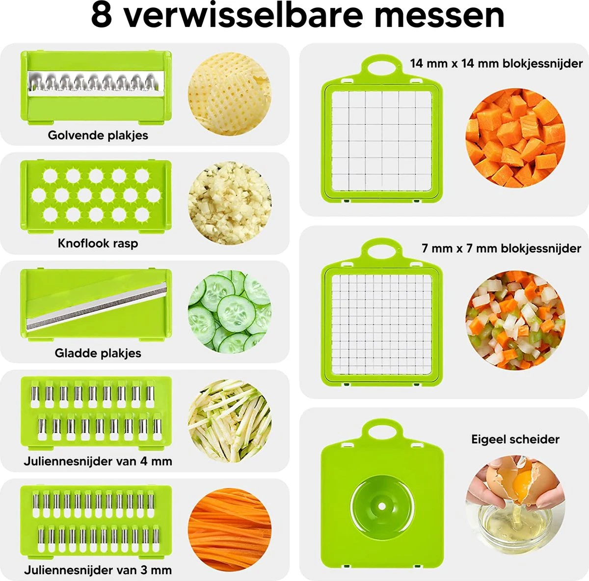 Groentesnijder - Mandoline, Keukensnijder & Uiensnijder - Multifunctioneel Groente Snijder - Spiraalsnijder - Frietsnijder - Rasp - BPA Vrij & Anti-slip - Inclusief Handleiding - 15 Delig Van Zivanto 3 Groentesnijder - Mandoline, Keukensnijder & Uiensnijder - Multifunctioneel Groente Snijder - Spiraalsnijder - Frietsnijder - Rasp - BPA Vrij & Anti-slip - Inclusief Handleiding - 15 Delig Van Zivanto - Afbeelding 3