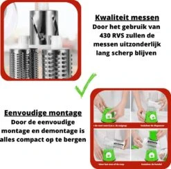 Mandoline Groentesnijder- Slicer Dicer - Rasper - Keukensnijder - Kaasrasp – Trommelrasp - Rood 18 Mandoline Groentesnijder- Slicer Dicer - Rasper - Keukensnijder - Kaasrasp – Trommelrasp - Rood -Kookgerei Koning Verkoop 1200x1184 13