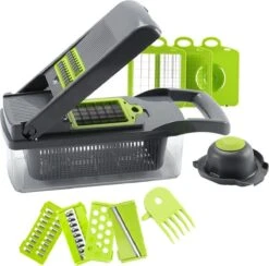 Merkloos Mandoline - Multifunctionele Groentesnijder - Groentesnijder - Keukengerei - Groentesnijder Met Opbergbox - Keukenmandoline - Allessnijder - Snijmachine - Groentehakker - Slicer Dicer - Groen - Groentesnijder Handmatig -Kookgerei Koning Verkoop 1200x1184 9