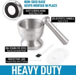 BOTC Vijzel Met Stamper – RVS – Geschikt Voor Specerijen, Kruiden, Knoflook - Sliver 8 BOTC Vijzel Met Stamper – RVS – Geschikt Voor Specerijen, Kruiden, Knoflook - Sliver -Kookgerei Koning Verkoop 1200x1185 18