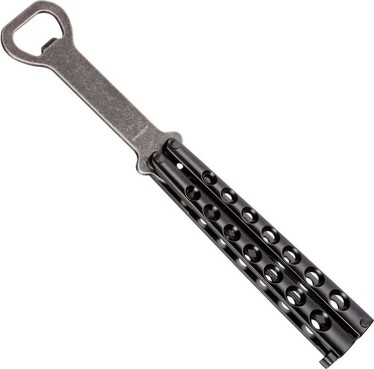 Boker Magnum Flesopener - Balisong - Zwart 1 Boker Magnum Flesopener - Balisong - Zwart