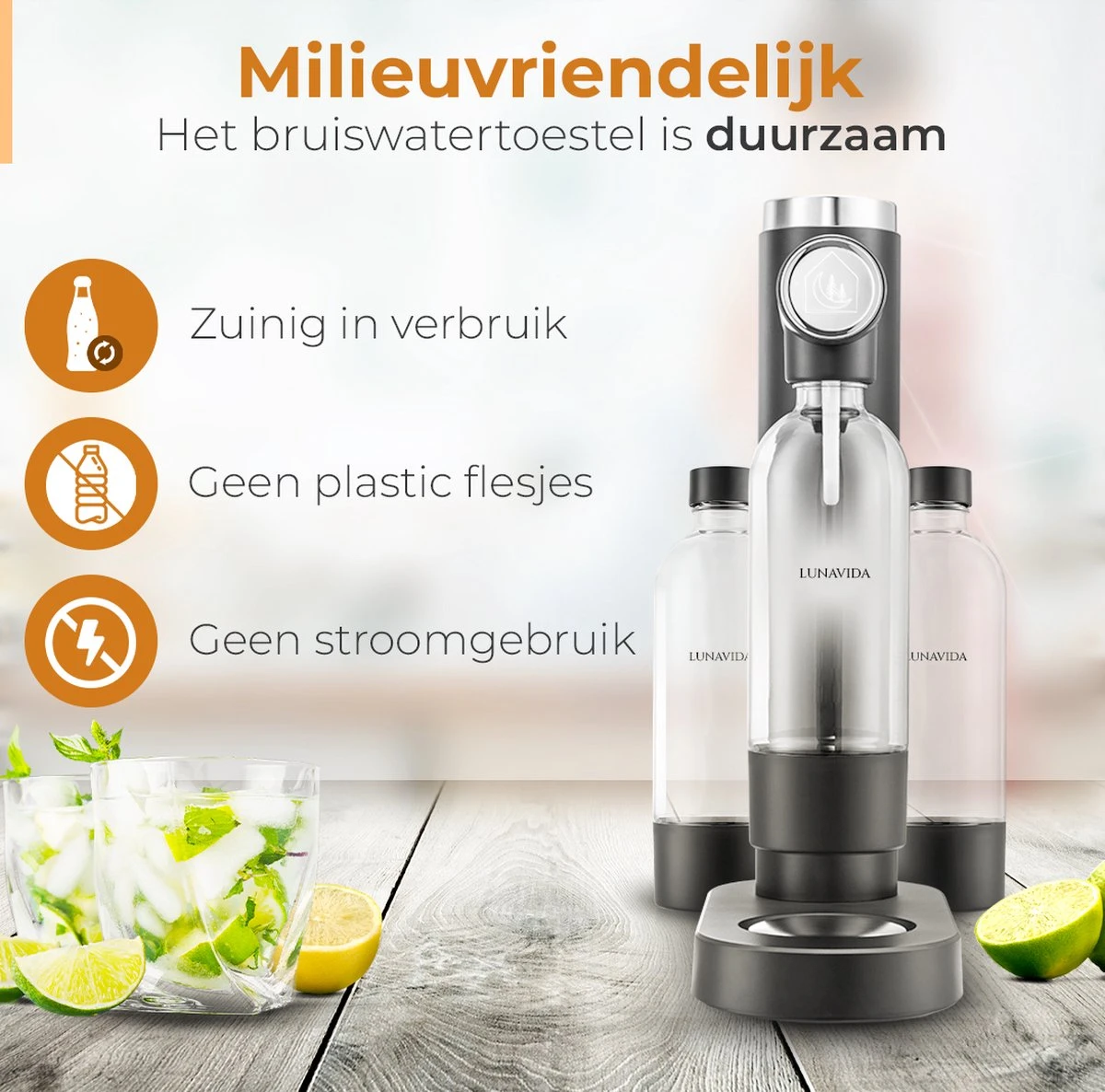 LunaVida's Nieuwe SodaMaker - Bruiswatertoestel - Zwart 10 LunaVida's Nieuwe SodaMaker - Bruiswatertoestel - Zwart - Afbeelding 10