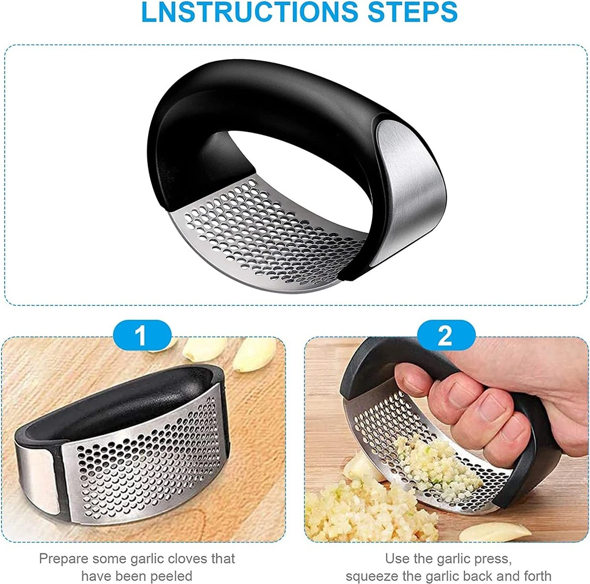 Igoods Knoflookpers/Gemberpers - Vaatwasser Bestendig - Met Borstel & Siliconen Peller 8 Igoods Knoflookpers/Gemberpers - Vaatwasser Bestendig - Met Borstel & Siliconen Peller - Afbeelding 8