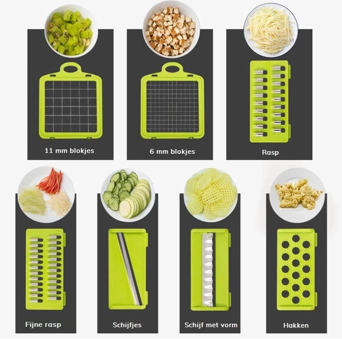 Cuisine Club Multifunctionele Groentesnijder 7 In 1 - Mandoline Groente Snijder - Keukensnijder - Frietsnijder 3 Cuisine Club Multifunctionele Groentesnijder 7 In 1 - Mandoline Groente Snijder - Keukensnijder - Frietsnijder - Afbeelding 3