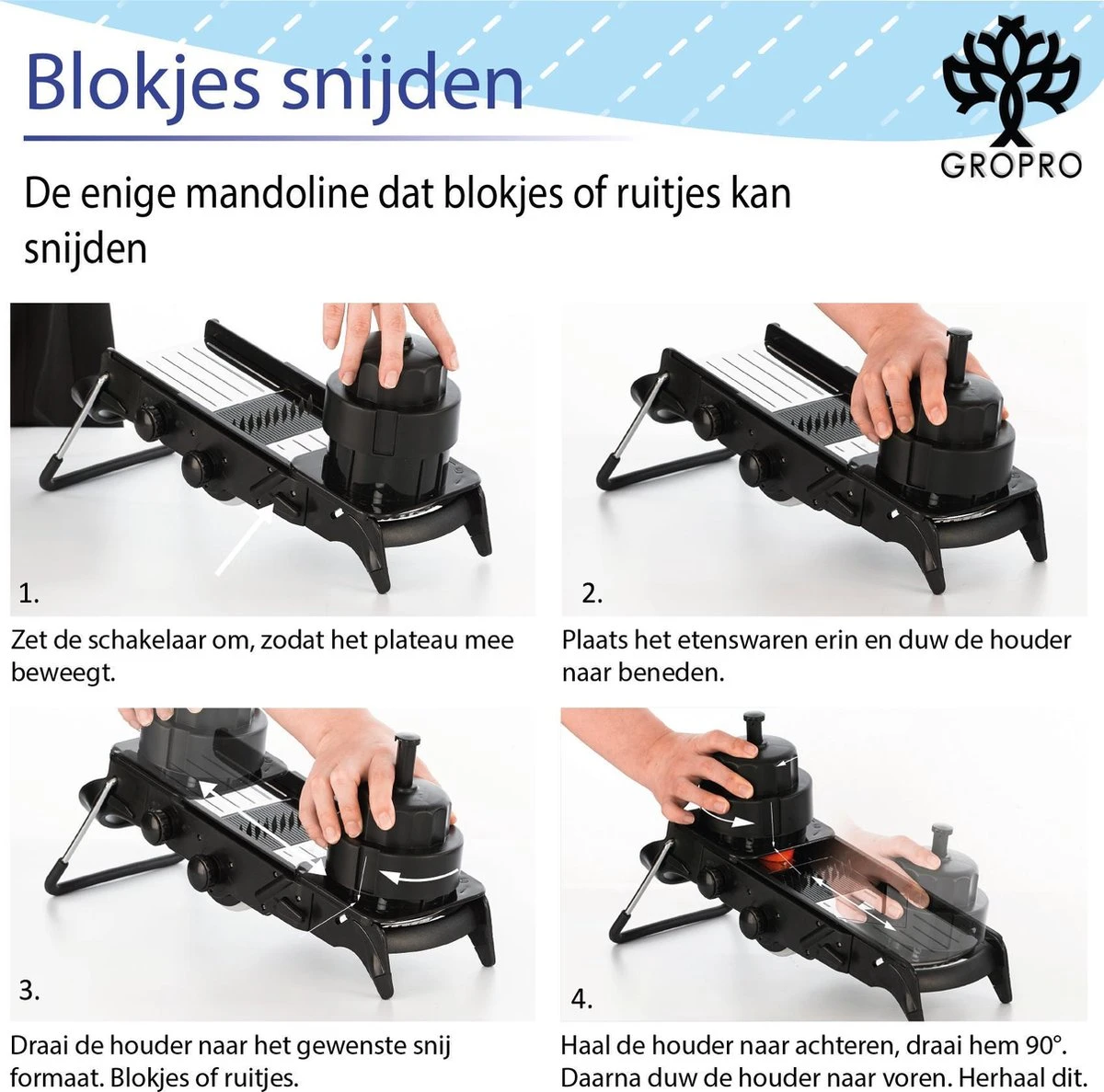 Mandoline V-blade All In One - Centreer Mes - Roestvrij Staal - Julienne, Plakjes Of Blokjes - Keukensnijder - Snijmachine - Groentesnijder 5 Mandoline V-blade All In One - Centreer Mes - Roestvrij Staal - Julienne, Plakjes Of Blokjes - Keukensnijder - Snijmachine - Groentesnijder - Afbeelding 5