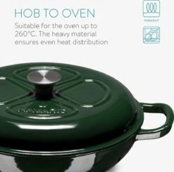 Navaris Gietijzeren Stoofpan Met Deksel- 3,5 Liter Gietijzeren Ovenschaal Van Email - Geschikt Voor Alle Warmtebronnen - Groen -Kookgerei Koning Verkoop 1200x1189 22