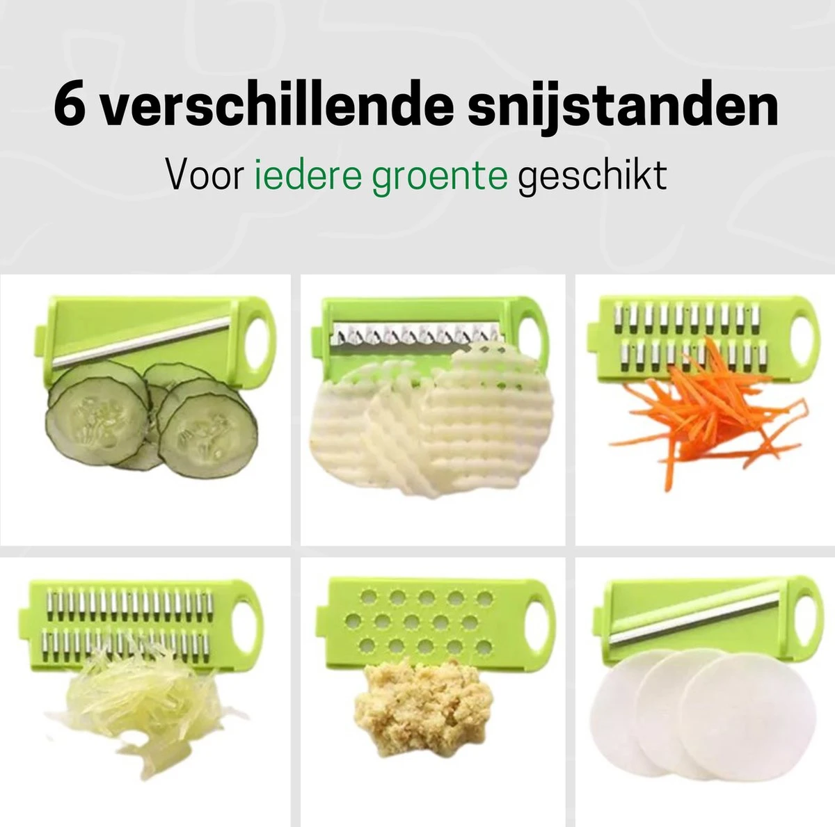 Melmö Multifunctionele Groentesnijder - Mandoline - Keukensnijder - Uiensnijder - Rasp & Kaasrasp 2 Melmö Multifunctionele Groentesnijder - Mandoline - Keukensnijder - Uiensnijder - Rasp & Kaasrasp - Afbeelding 2