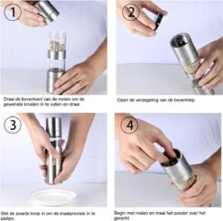 Merkloos Peper- En Zoutmolen- 2 In 1 - RVS - 22 X 5,2 Cm -Kookgerei Koning Verkoop 1200x1190 20