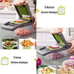 W&Z® Multifunctionele Groentesnijder - Mandoline -Fritessnijder - Keukensnijder - Groentehakker - 16 Delig -Kookgerei Koning Verkoop 1200x1191 21