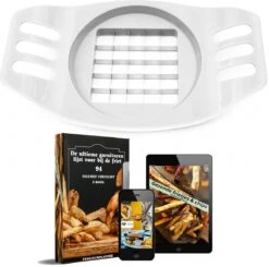 TEN Frietsnijder + EBook Kookboek - Patatsnijder Met RVS Messen - Fritessnijder - Groentesnijder En Uiensnijder - Verse Friet Airfryer Wit -Kookgerei Koning Verkoop 1200x1191 22
