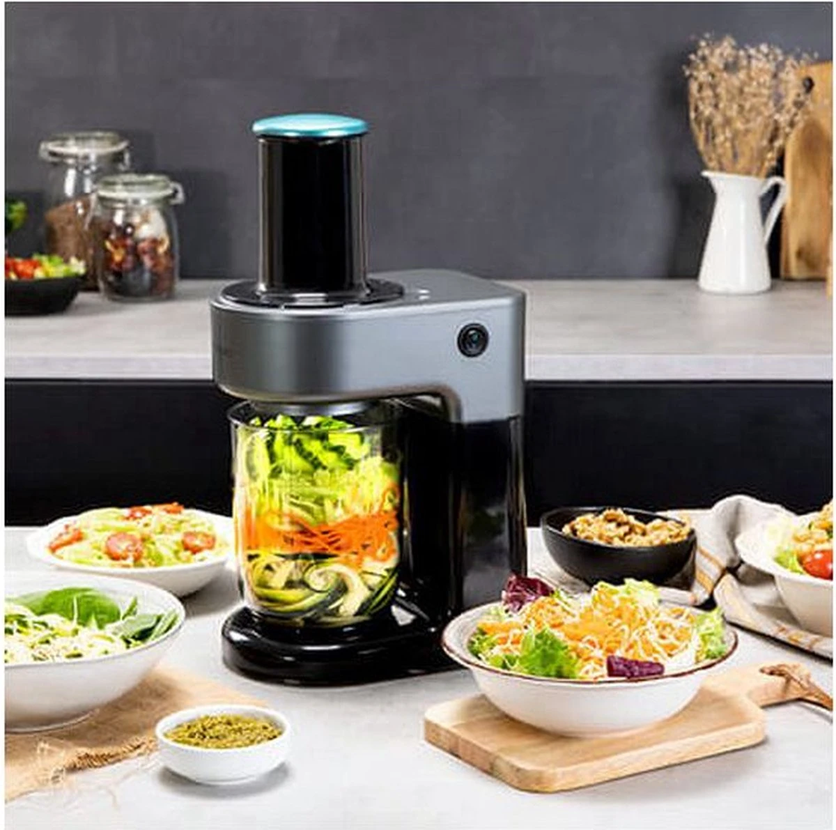 Cecotec - Elektrische Groentesnijder Machine SpiralChef 400 - 1 Liter - 80W - Antislip - Mandoline - Uiensnijder - Groentesnijder - Groentesnijder Electrisch 2 Cecotec - Elektrische Groentesnijder Machine SpiralChef 400 - 1 Liter - 80W - Antislip - Mandoline - Uiensnijder - Groentesnijder - Groentesnijder Electrisch - Afbeelding 2