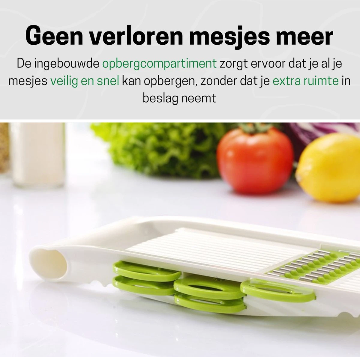 Melmö Multifunctionele Groentesnijder - Mandoline - Keukensnijder - Uiensnijder - Rasp & Kaasrasp 3 Melmö Multifunctionele Groentesnijder - Mandoline - Keukensnijder - Uiensnijder - Rasp & Kaasrasp - Afbeelding 3