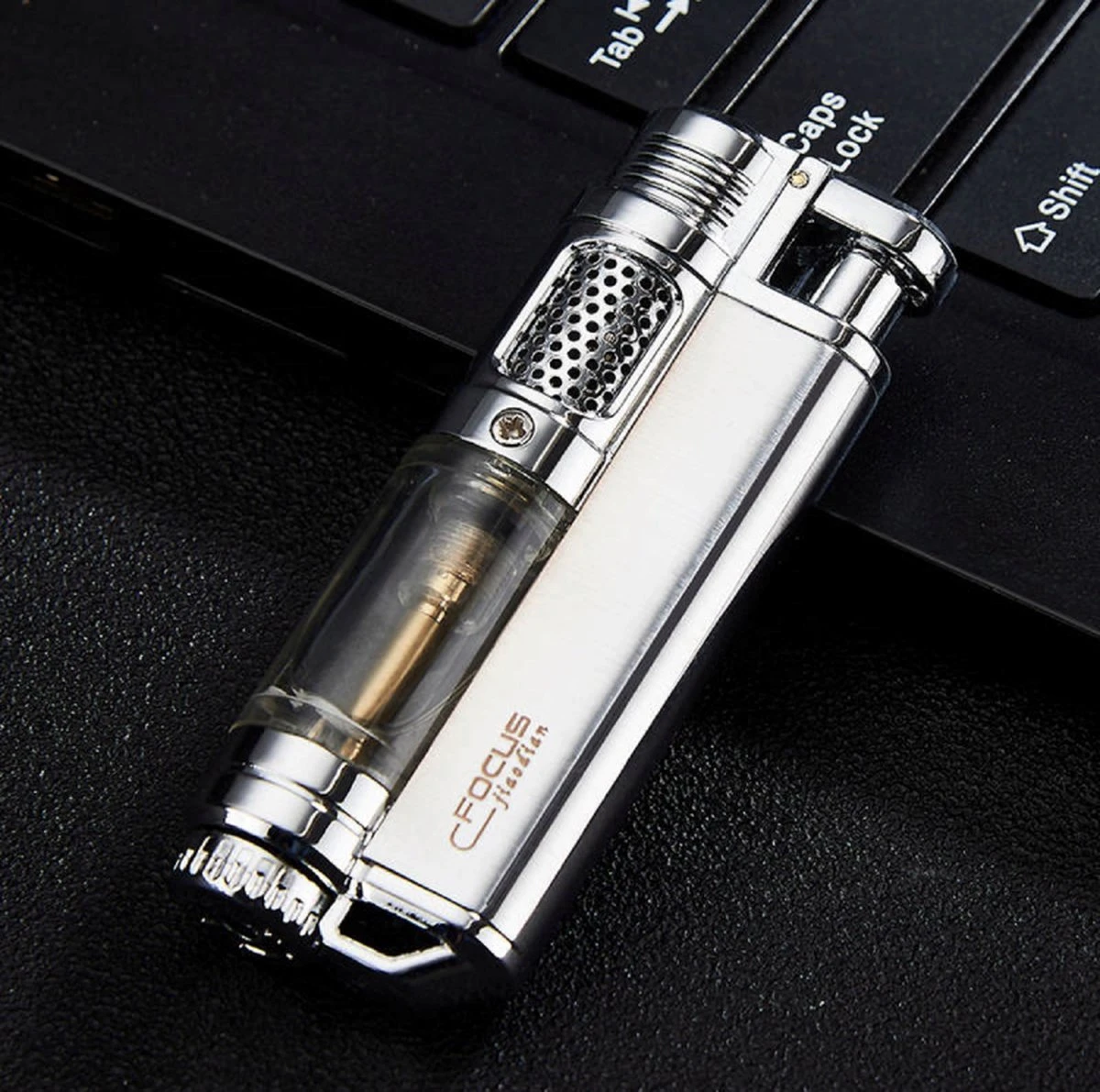 Gasaansteker Metaal In De Kleur Silver Stormaansteker Windproof 3 Gasaansteker Metaal In De Kleur Silver Stormaansteker Windproof - Afbeelding 3