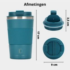 Castagnola Design RVS Koffiebeker To Go - Blauw - 380ml - Thermosbeker - Theebeker -Kookgerei Koning Verkoop 1200x1191 3
