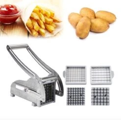 Merkloos Professionele RVS Frietsnijder - Luxe Stalen Patatsnijder - Metalen Friet Snijder - Voor Grote En Kleine Aardappelen - Chips Maker - Roestvrijstaal - Verse Friet