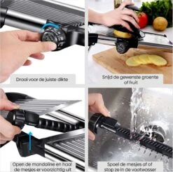 Merkloos Bryx Mandoline Keukensnijder - Multifunctionele Groentesnijder - Nicer Dicer - Uiensnijder & Frietsnijder -Kookgerei Koning Verkoop 1200x1193 14