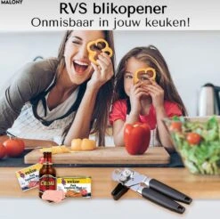 Malony RVS Blikopener - Flesopener - Bieropener - Opener - Stevig Handvat - Vaatwasser Bestendig - Zwart -Kookgerei Koning Verkoop 1200x1194 27
