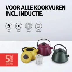 BRABANTIA T-TIME Donkergroene Theepot - Gietijzer - 0,7 L - Inclusief Zeefje -Kookgerei Koning Verkoop 1200x1194 6