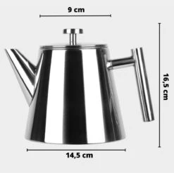 Castagnola Theepot Met Filter – Theekan – Theepot Dubbelwandig – Theepot Roestvrijstaal – Hoogwaardig RVS – 1 Liter – 5 Kopjes Thee – Zilver Glans 12 Castagnola Theepot Met Filter – Theekan – Theepot Dubbelwandig – Theepot Roestvrijstaal – Hoogwaardig RVS – 1 Liter – 5 Kopjes Thee – Zilver Glans -Kookgerei Koning Verkoop 1200x1195 16