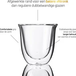 Dubbelwandige ESPRESSO Glazen Van Borosilicaat - Warme En Koude Dranken Kopjes - 70 ML - Set Van 6 -Kookgerei Koning Verkoop 1200x1195