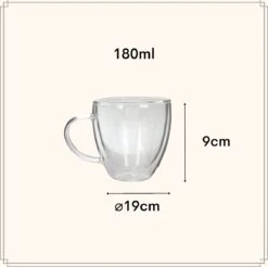 OTIX Dubbelwandige Koffieglazen - Koffiekopjes - 180 Ml - Set Van 4 - Transparant - Latte Macchiato Glazen -Kookgerei Koning Verkoop 1200x1195 5