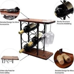 Nezr® Wijnrek - Luxe Design - Wijnrek Hout - Wijnrek Metaal - Wijnglashouder - Wijnfleshouder - Bruin 21 Nezr® Wijnrek - Luxe Design - Wijnrek Hout - Wijnrek Metaal - Wijnglashouder - Wijnfleshouder - Bruin -Kookgerei Koning Verkoop 1200x1198 111