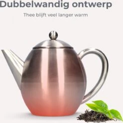 Vaja Valerie - Theepot Met Filter - Dubbelwandig - RVS - 1.2L 21 Vaja Valerie - Theepot Met Filter - Dubbelwandig - RVS - 1.2L -Kookgerei Koning Verkoop 1200x1198 22
