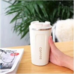 Koffiebeker To Go - RVS Thermosbeker - Drinkfles - Herbruikbare Koffiebeker - 500 Ml - Wit -Kookgerei Koning Verkoop 1200x1198