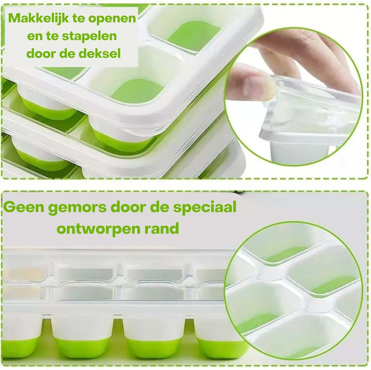 Ijsblokjesvorm- Ijsblokjesvormen- Ijsblokjesvorm Met Deksel- 4 Stuks - Silicone Onderkant- BPA Vrij- 56 Ijsblokjes- Gratis Cocktail E-book- Cocktail Ijsblokjes 3 Ijsblokjesvorm- Ijsblokjesvormen- Ijsblokjesvorm Met Deksel- 4 Stuks - Silicone Onderkant- BPA Vrij- 56 Ijsblokjes- Gratis Cocktail E-book- Cocktail Ijsblokjes - Afbeelding 3