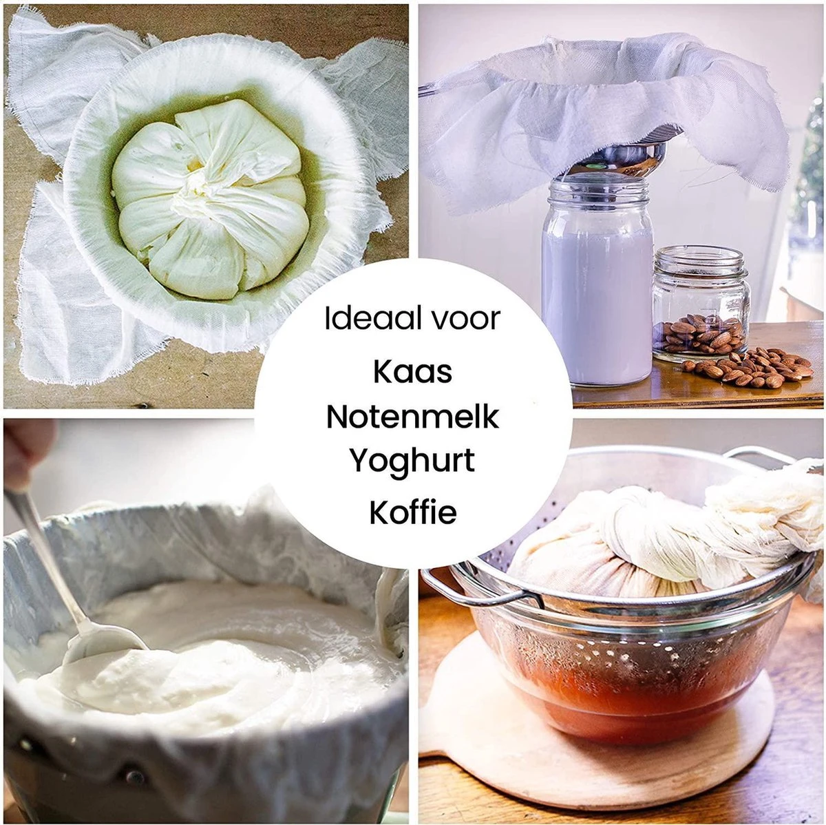 Kaasdoek Neteldoek Passeerdoek - Katoen - Ongebleekt - 90 X 180 Cm 3 Kaasdoek Neteldoek Passeerdoek - Katoen - Ongebleekt - 90 X 180 Cm - Afbeelding 3