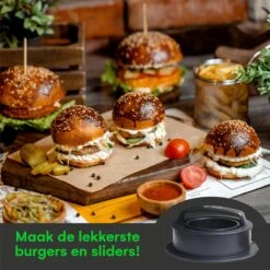 TTD Hamburgerpers En Hamburgermaker - Gehaktvorm Voor Hamburgers - Ook Voor Miniburgers En Gevulde Burgers - Vaatwasserbestendig - BPA Vrij - Inclusief 100 Waxpapiertjes - Zwart -Kookgerei Koning Verkoop 1200x1198 74