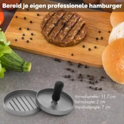 Gastro & Co Hamburgerpers - Inclusief 50 Waxpapiertje - Roestvrij Stalen Hamburger Pers Met Non-stick Zinken Coating Antiaanbaklaag - 11,7 Cm Diameter -Kookgerei Koning Verkoop 1200x1198 75