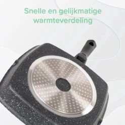 Coninx Grillpan 28CM - Steakpan - Afneembare Handgreep - PFAS-vrij - Grijs -Kookgerei Koning Verkoop 1200x1199 39