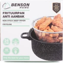 Benson Frituurpan Met Korf - Ø 26 Cm - Carbonstaal Met Marmer Coating -Kookgerei Koning Verkoop 1200x1199 42