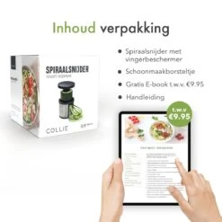 COLLIE Spiraalsnijder - Inclusief Recepten E-book & Schoonmaakborsteltje - Spirelli - Spiralizer - Courgettesnijder -Kookgerei Koning Verkoop 1200x1199 7